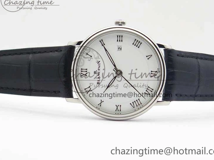 0519 Villeret 6651 SS ZF 1:1 Best Edition White Dial On Black Leather Strap A Practical 8098